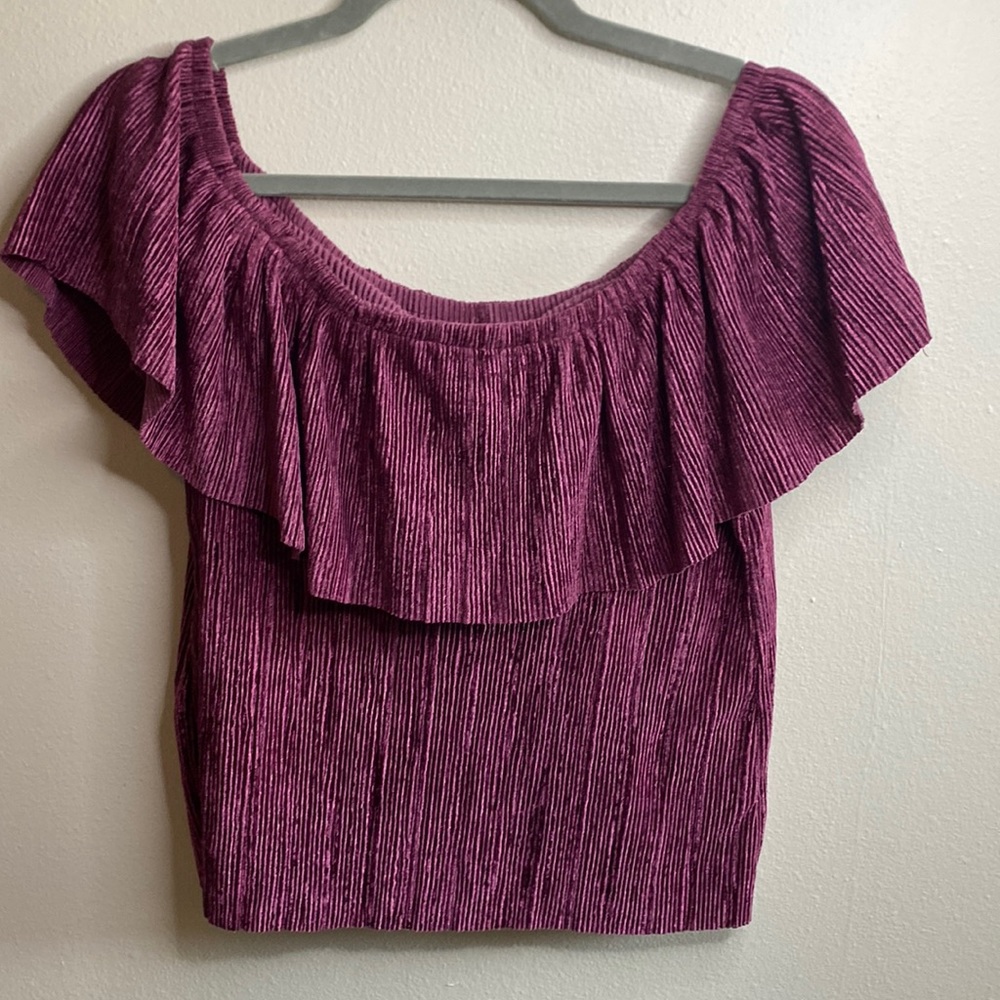 Day trip polyester off the shoulder top.